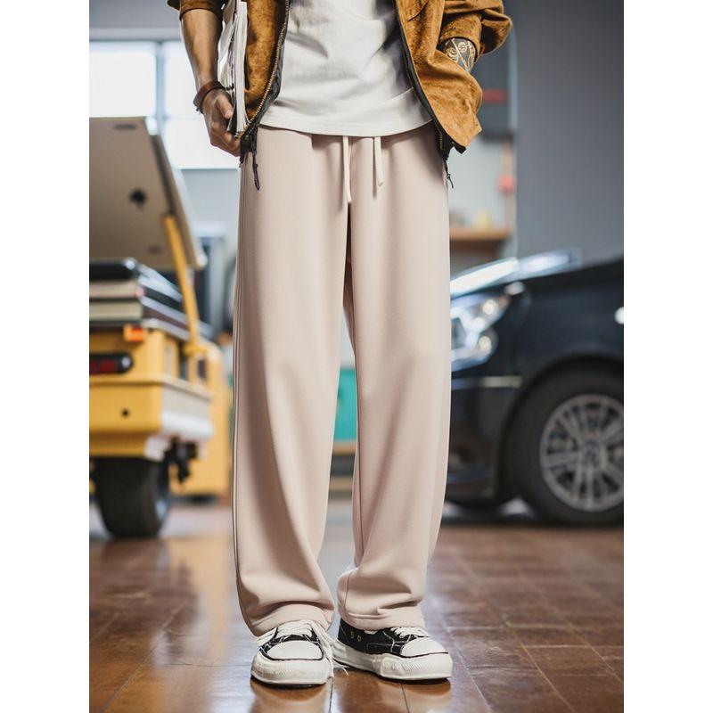 American Retro Heavy Fleece-Lined Thickened Sweatpants for Men, Winter Knit Pants, Export Men's Casual Long Pants
