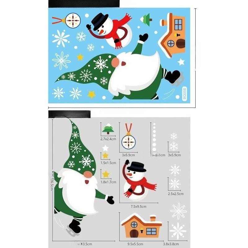 Weihnachtsspiegel-Aufkleber, Weihnachtsmann, Schneemann, Elch, Fensteraufkleber, Schneeflocke, Fensteraufkleber, Frohe Weihnachten, Frohes Neues Jahr 2025