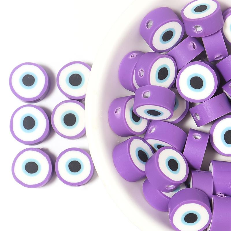 50 pcs Polymer Clay Animal & Fruit Style Mixed Color Flat Round Beads for DIY Bracelet Jewelry