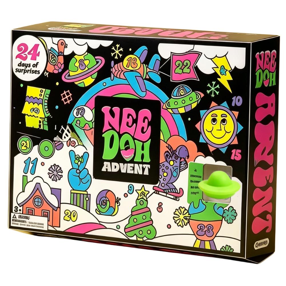 NeeDoh Weihnachtskalender 24 Tage Countdown Blind Box Fidget Spielzeug Überraschung Schatzsuche Stressabbau Squishy Spielzeug Geschenk