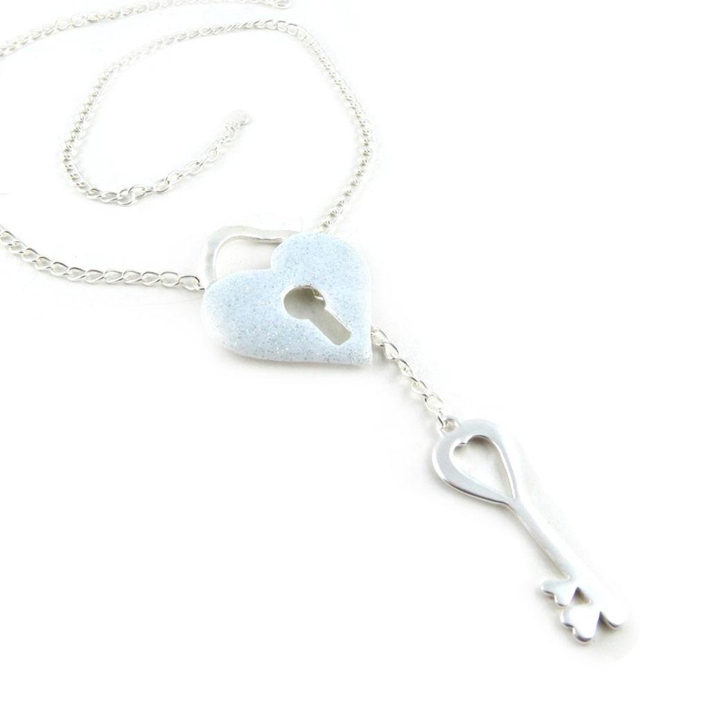 Dolce Vita [L2603] - Silver White 'Love' Designer Necklace