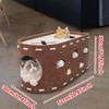 Cat House Furniture Protection Scratch Pad Wear Resistant with Interactive Peek Hole Breathable Pet Accessory for Multiple Cats