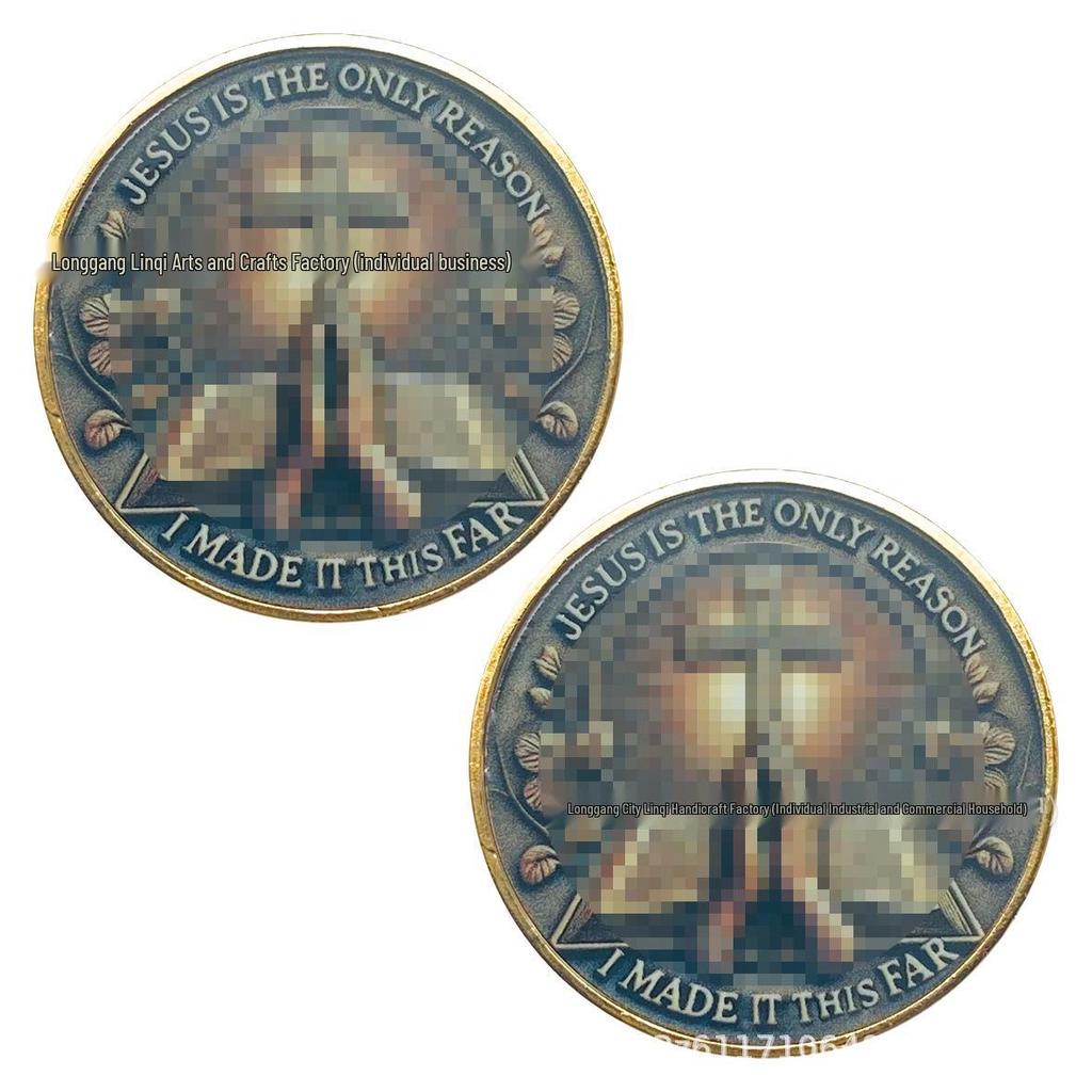 Antik-Stil 'Ich glaube an Gott' Gebet Metall Gedenkmünzen Sammlung