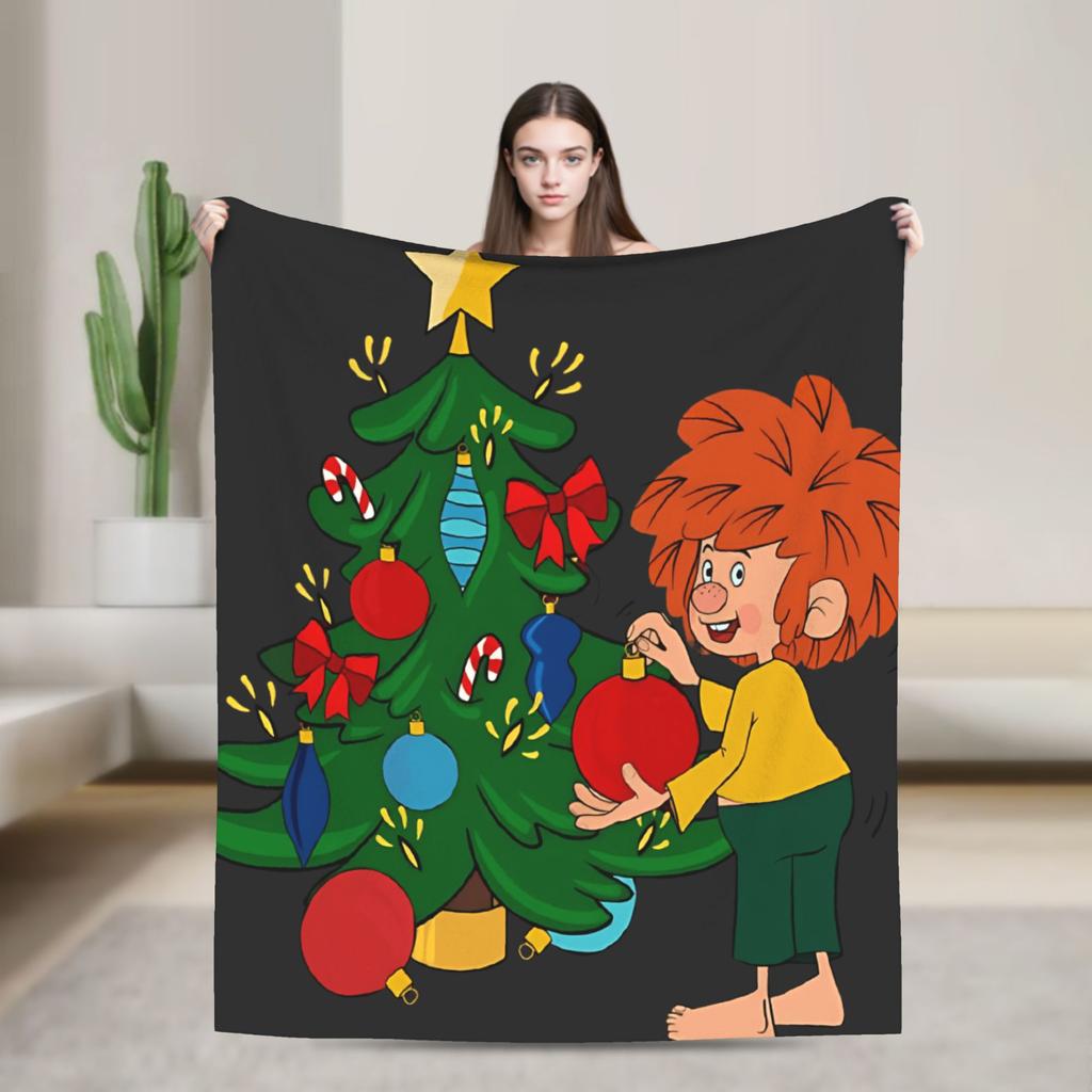 Warme weiche Decke Kinder Erwachsene Dekorative P-Pumuckl Überwurfdecke Regen Flanell Tagesdecke Für Wohnzimmer Neuheit Sofa Bettbezug
