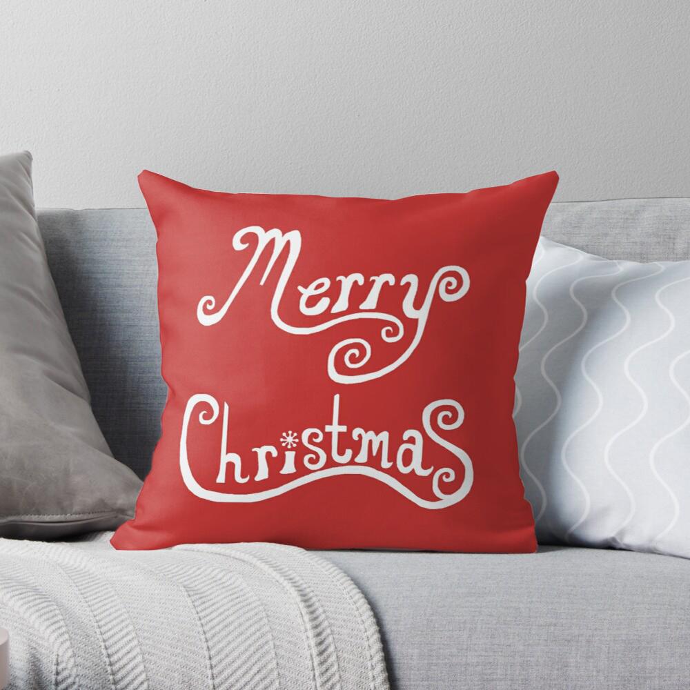 Christmas Theme Decorative Print Pattern Cushion Cover Home Living Room Sofa Decoration Square Polyester Pillow Pillow Cover
