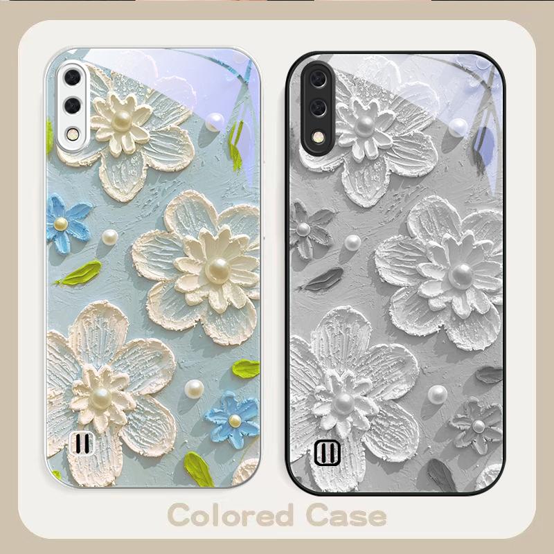 Creme-Reis weiße Blüten Für Samsung A01 02 A03 Core 04 05 A06 10 12 A13 14 5G 15 16 M02 12 Note 8 9 10 20 Glas Ultra Handyhülle