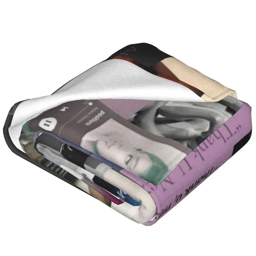 A-Arianas Music Album Blanket G-Grandes Photo Travelling Flannel Throw Blanket Super Warm Chair Sofa Bed  Bedspread Gift