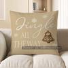 Home Decor Gingerbread & Snowflakes Merry Christmas Pillow Pattern Cushion Cover Suitable For Sofa Bedroom Car Pillow Cover
