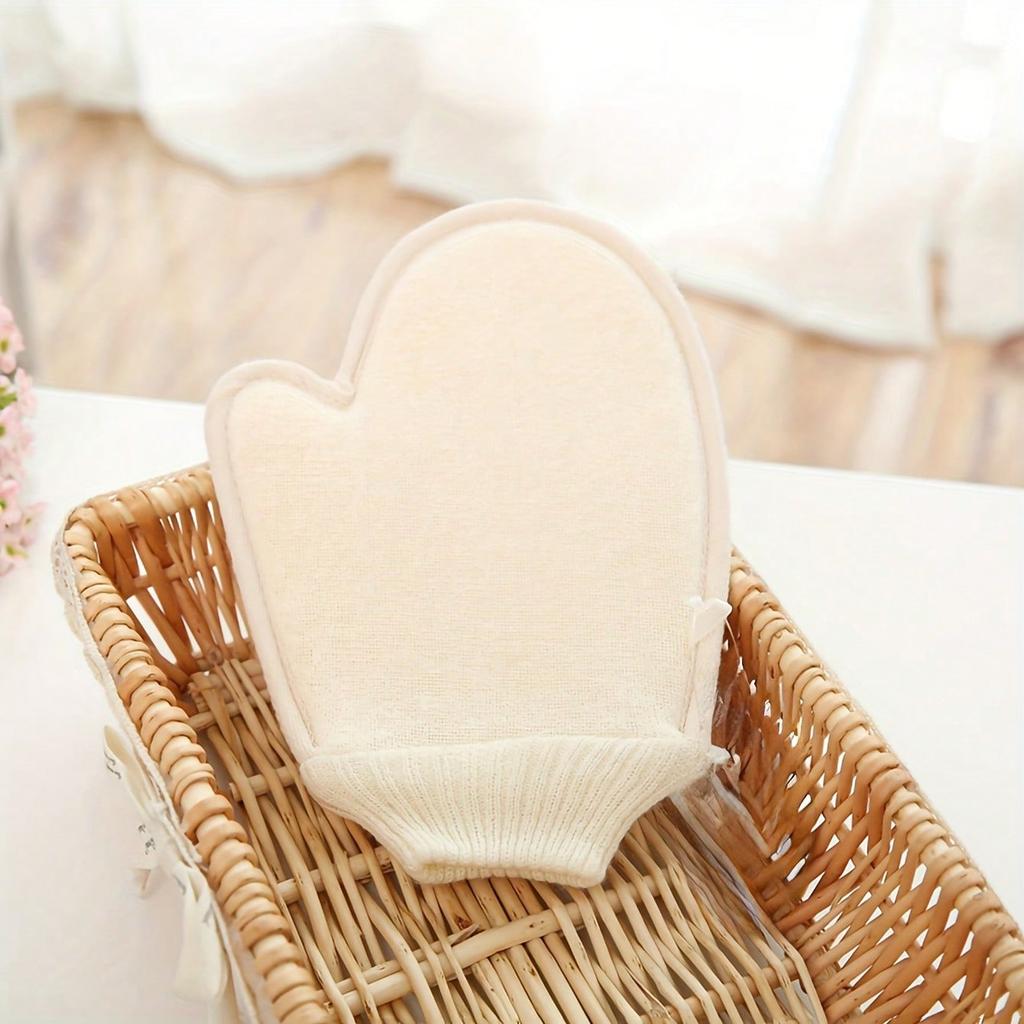1 Piece Of Cotton And Linen Material Shower Gloves, Double-Sided Mud And Ash Scrubbing Household Cleaning And Scrubbing Towels, Body Cleansing Tool