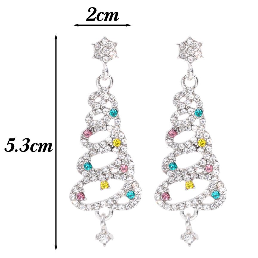 Christmas Tree Diamond Earring Women Sparkling Zircon Alloy Eardrop Girls Festival Party Lightweight Flash Sweet Dangle Earrings