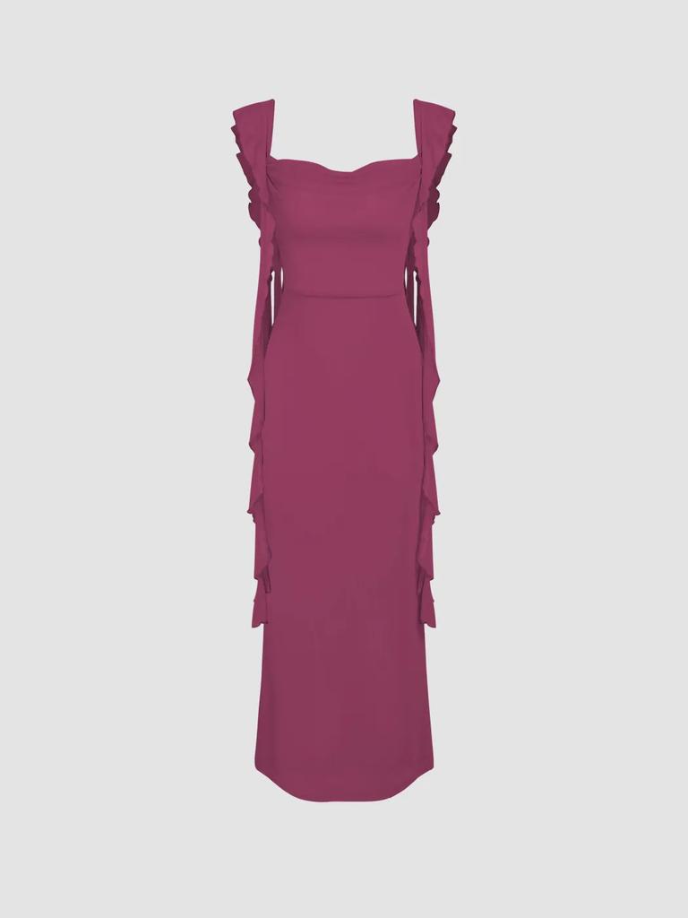 Hochwertiges schlankes Netz-Fischschwanz-Exquisites Kleid Elegantes Rüschendesign Dieses Jahr beliebt Schönes Kleid Kleid