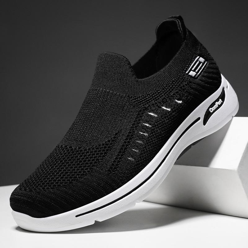 Shoes men's shoes casual shoes men's and women's flying woven breathable walking shoes soft soles not tired feet single shoes cloth shoes