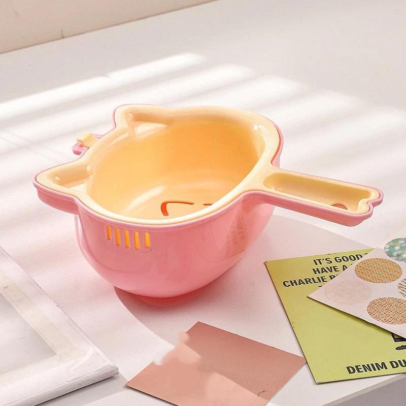 2-IN-1 Eco-Friendly Vegetable Fruit Cleaning Drain Basket Reusable Kitchen Strainer for Sustainable Home Living