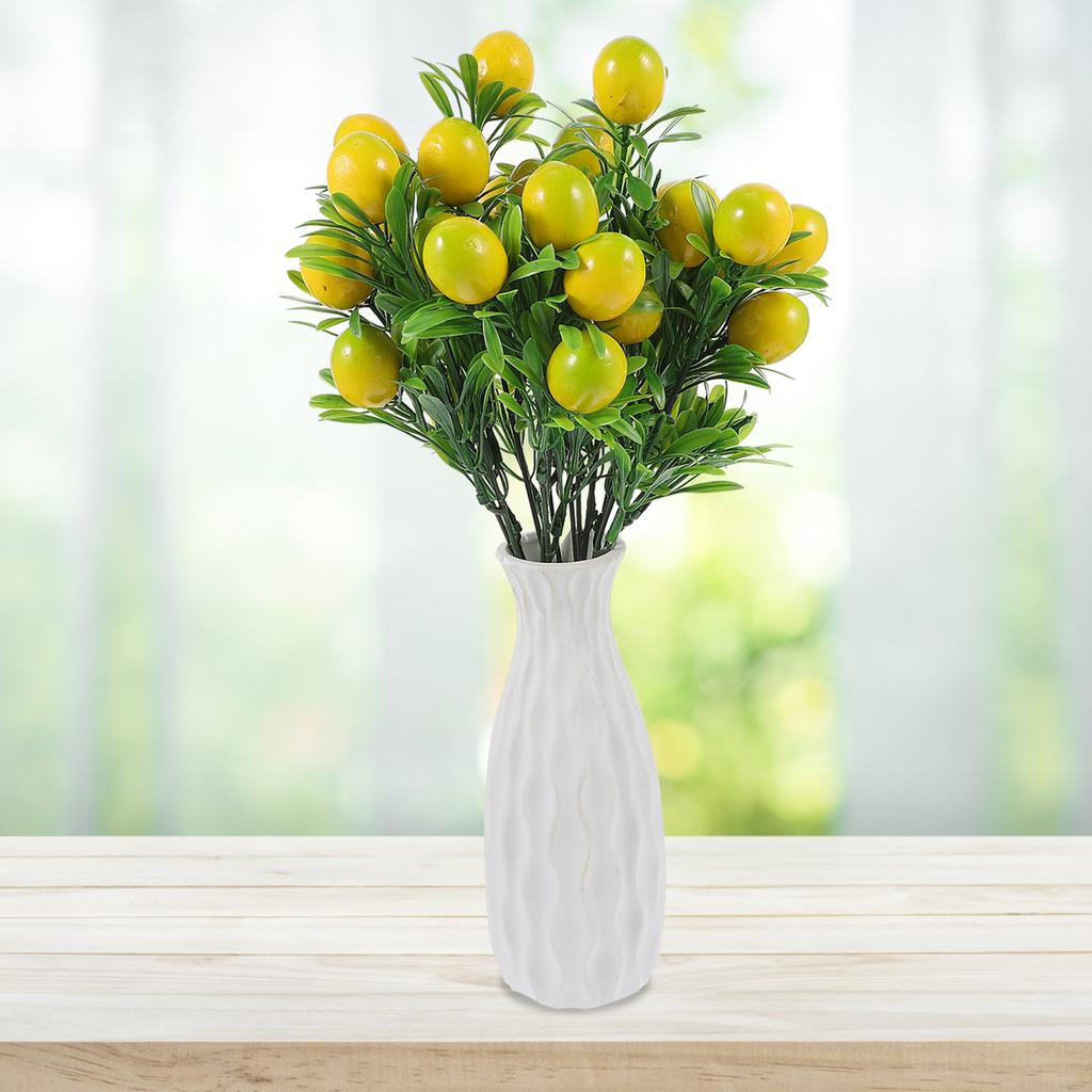 2pcs Artificial Lemon Branches Yellow Plastic Simulated Fruits Decoration Home Floral PicksLemon BranchFlower BouquetFruit