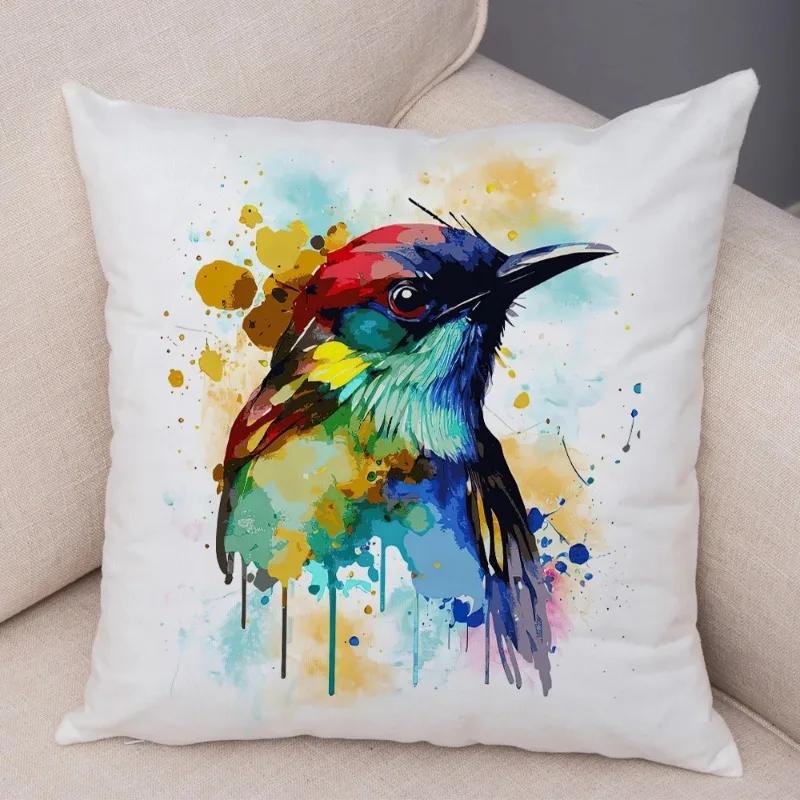 Cartoon Cat Dog Lion Panda Bird Cushion Cover Decor Cute Animal Pillow Case Peach Skin Soft Pillowcase For Children Room Home