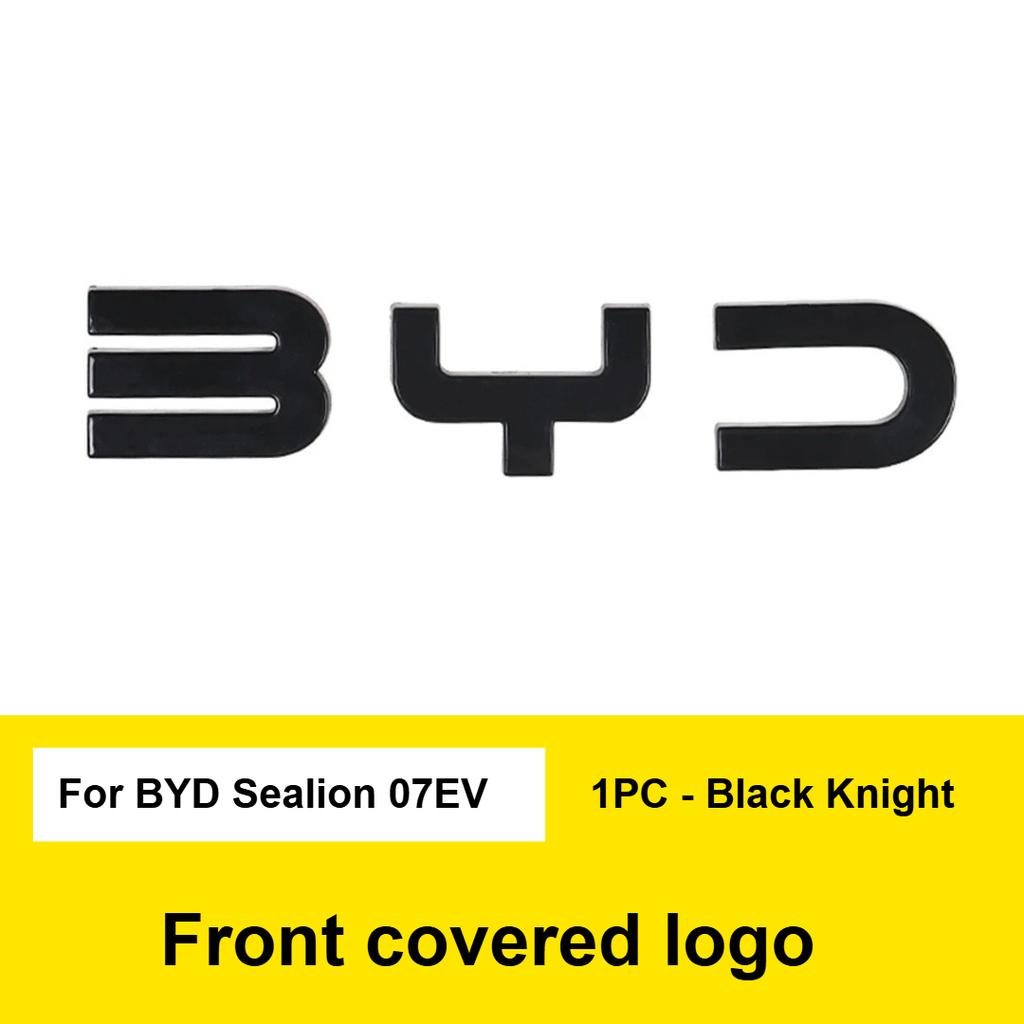 For BYD Sealion 07 EV Car Black Front Emblem Modification Black Warrior Car Badge Covering Styles Logo Tail Logo