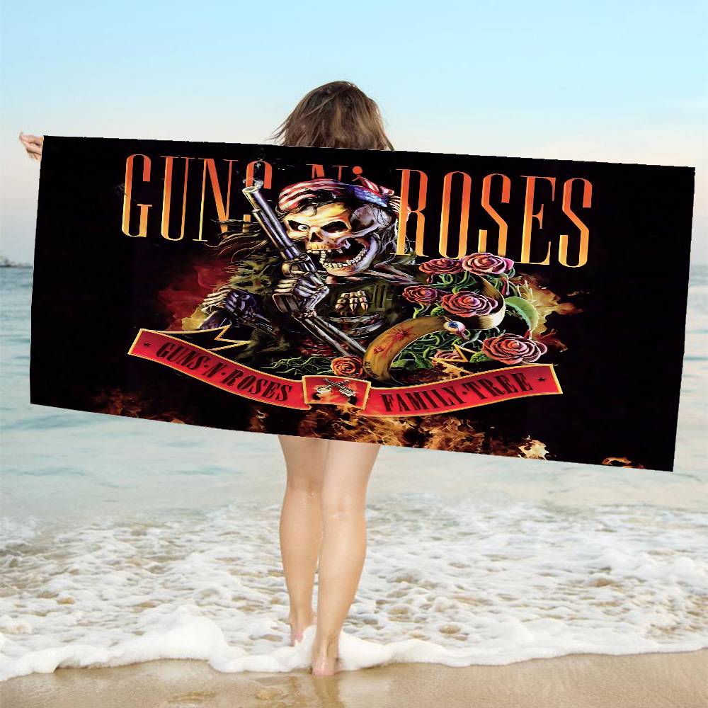 Rock Music Band G-Guns N Roses Microfiber Printed Beach Towel Mountain Climbing Yoga Beach Swimming Running Absorbent Soft Towel