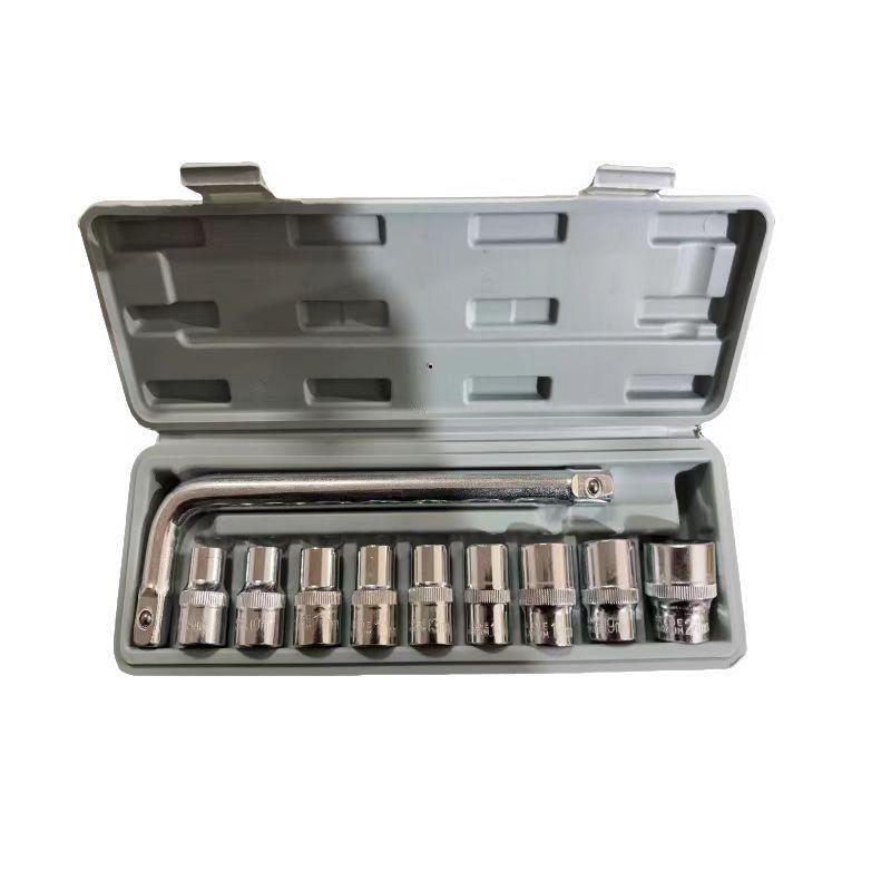 10-Piece Chrome Vanadium Steel Socket Set for Auto and Household Repair