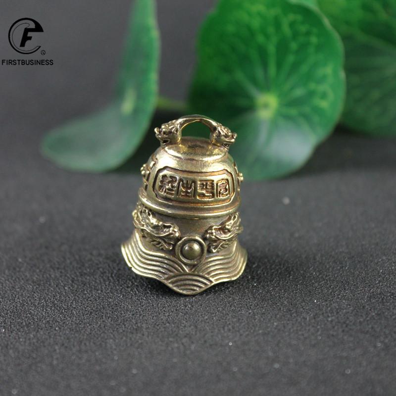 Copper Donghuang Bell Head Bell Small Ornaments Desk Feng Shui Decorations Retro Brass Keychain Pendants Home Decor Living Room