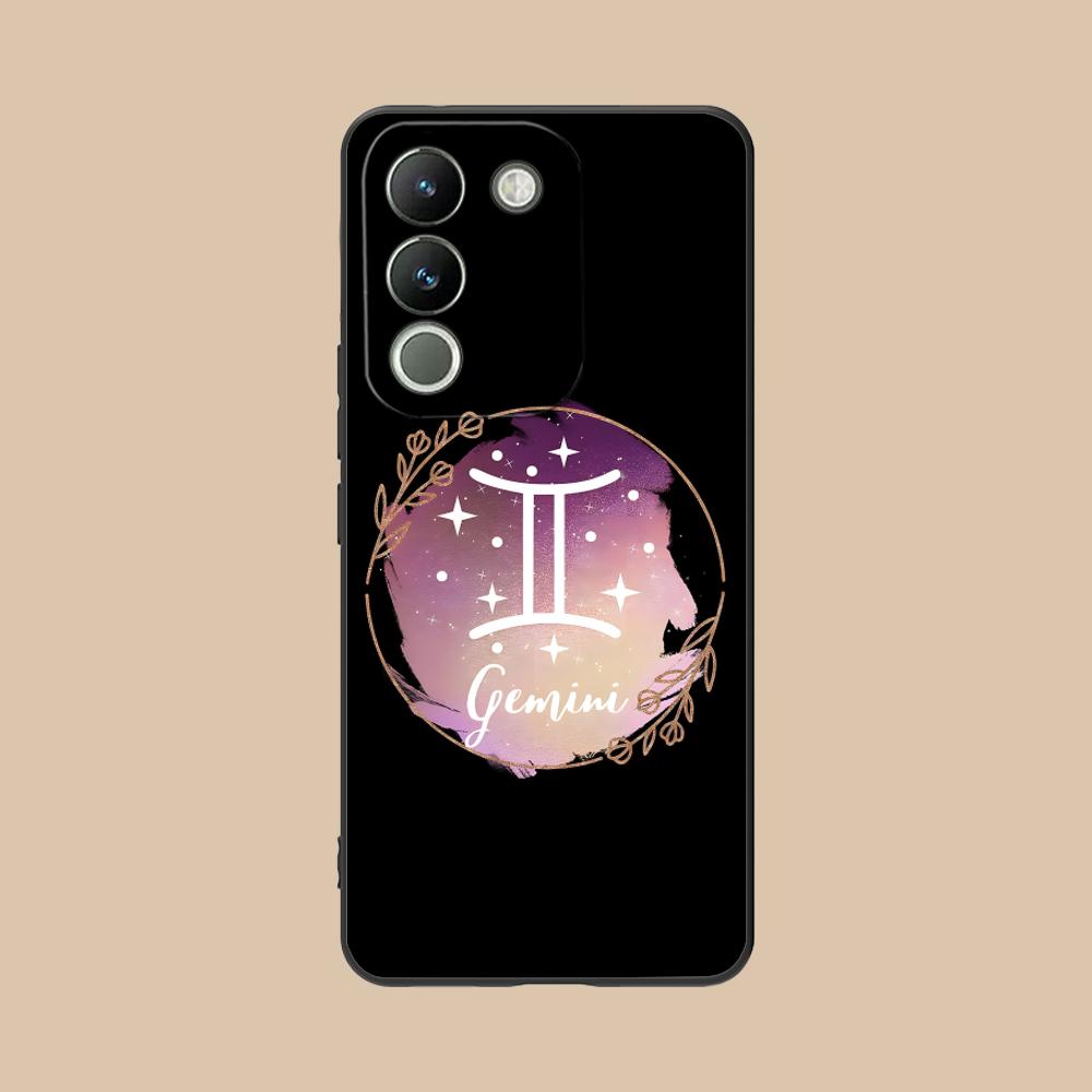 Zodiac Sign Gemini Phone Case for VIVO V60 V50 V40 V30 V29 V27 V25 V23 Pro Lite 5G Soft TPU Shockproof Cover