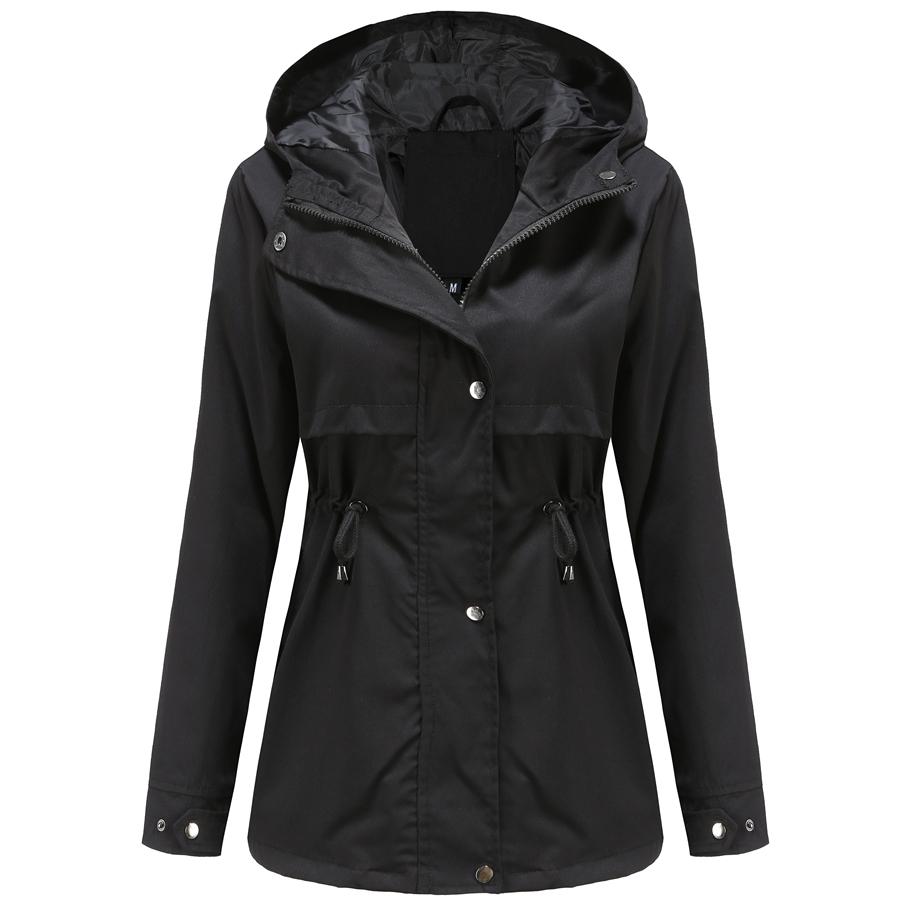 Giacca impermeabile da donna Trench da escursionismo Giacca a vento da esterno Leggero Classico con cappuccio Antivento Leggero Cappotto antipioggia Capispalla sottile Abbigliamento antipioggia