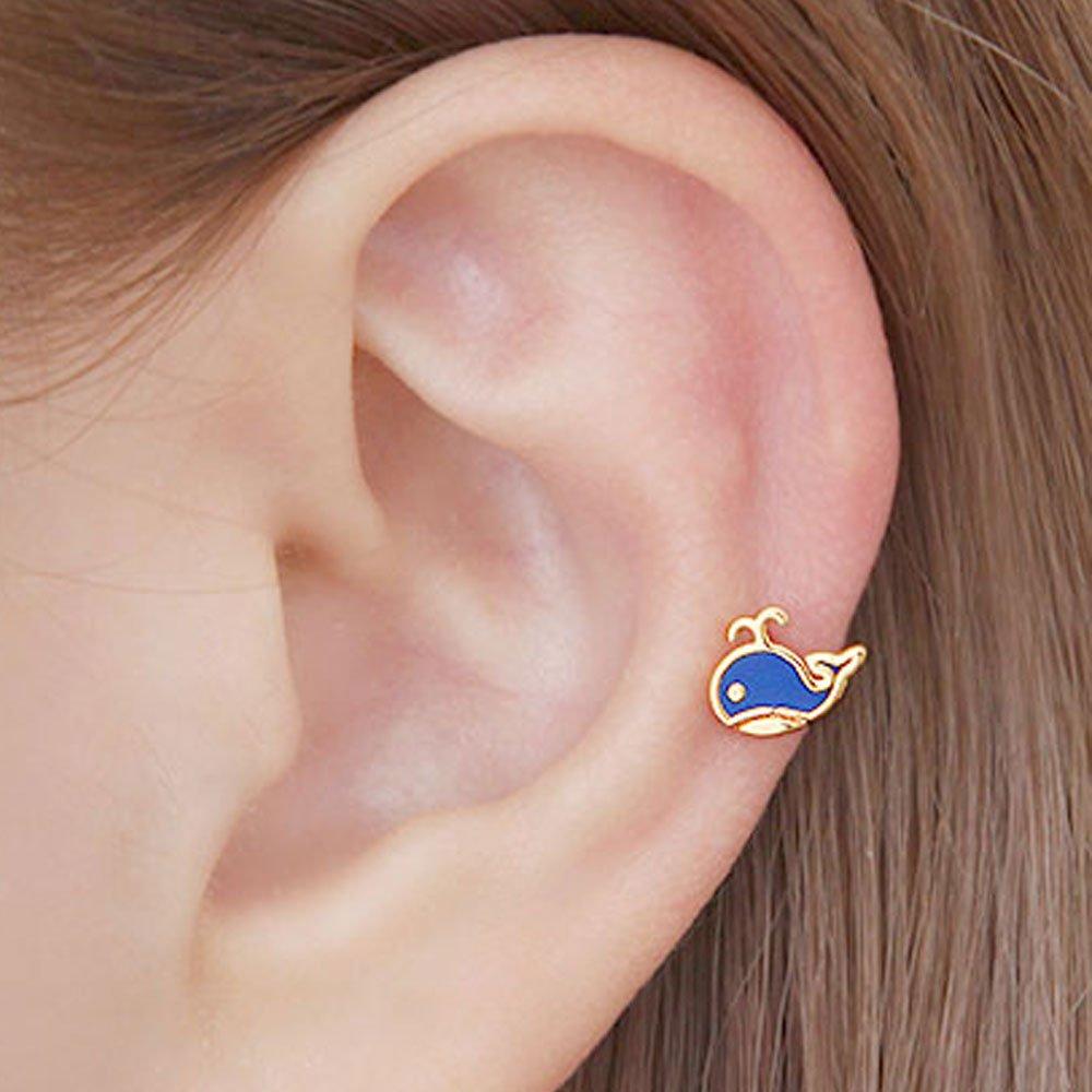 [1+1] 14K Gold Pin Piercing, Choose 1 of 2 Types (One Side)