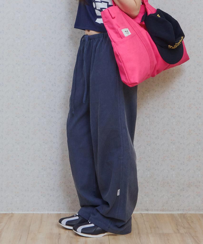 KIJIKO Ke613. Move Pigment Wide Pants Navy