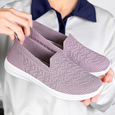 Jesienne Buty Damskie Duży Rozmiar Tkane na Lotno Płaskie Buty Starego Pekinu z Tkaniny Buty dla Mamy