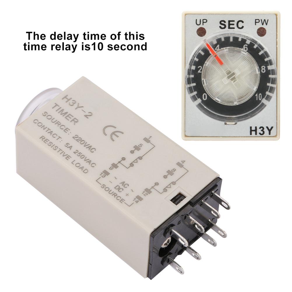 AC 220V H3Y2 Delay Timer Time Relay 010 Second 10s 10sec