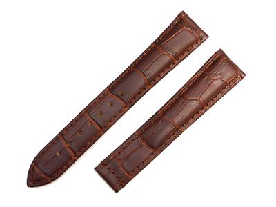 King Watch Strap Compatible with Omega De Ville Aftermarket Embossed Crocodile Leather [Import Original] D-Buckle, Strap, Brown, 19/16mm