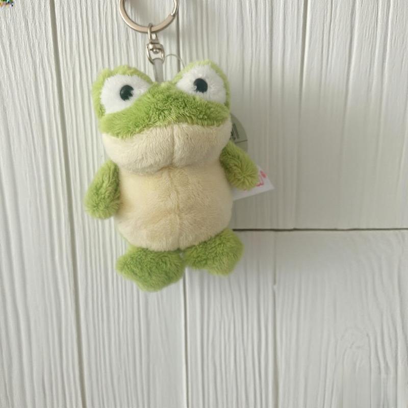 Cartoon Cute Green Little Frog Plush Toy Pendant Cute Animal Plush Toy Keychain Backpack Decoration Plush Pendant Festival Gift