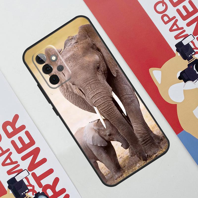 Elephant Baby Nature Case For Samsung Galaxy A53 A16 A26 A36 A56 A55 A35 A15 A52 A32 A12 A33 A13 A14 A34 A54 A17