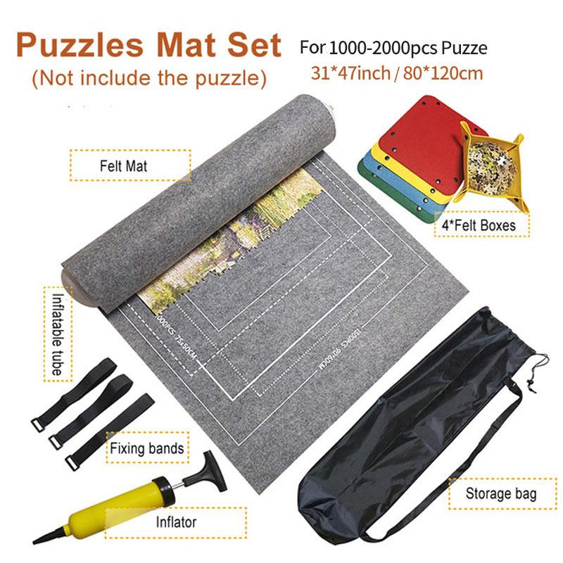 Puzzle Professional Roll Mat Blanket Felt Mat Up To 1500/2000/3000 Pieces Accessories Puzzle Portable Travel Storage Bag