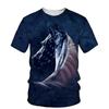 Men's Horse 3D Print T-shirt Short Sleeve Crew Neck Tee Men's Clothing Summer Outdoor Sportswear Casual T Shirts