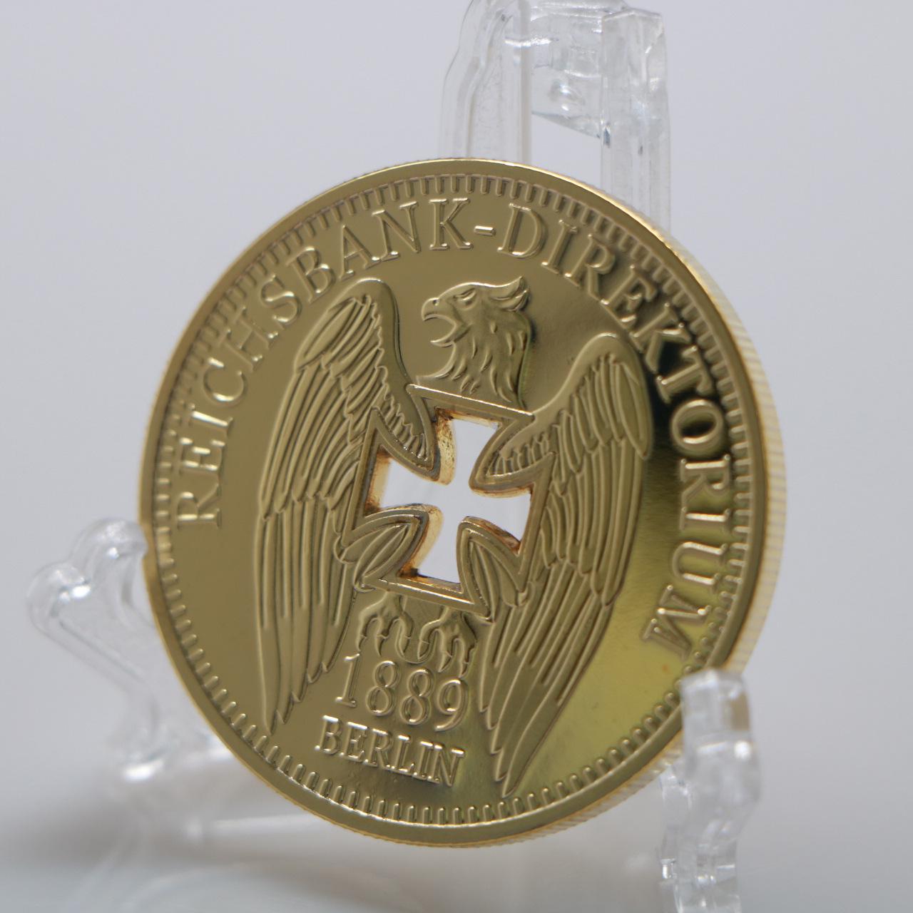 

European Commemorative Gold Coin Medal Badge, 1889 Hollow Design золотой