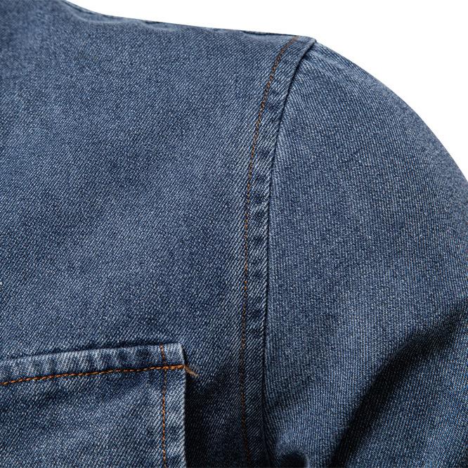 Camicia di Jeans da Uomo Manica Lunga Abbottonata Casual Vintage Resistente Vestibilità Ampia Camicia di Jeans con Tasche per Uomo Primavera Autunno Cotone Viaggio Lavoro