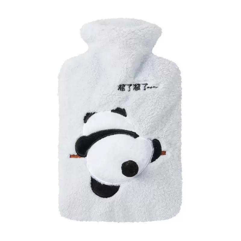 Large Cartoon Cute Plush Water-Filled Hot Water Bottle with Thickened Cover for Warming the Stomach and Hands