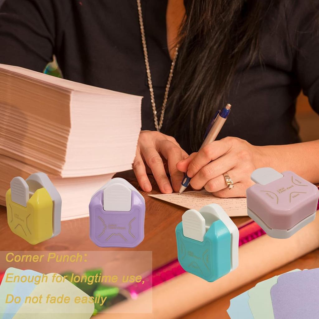 Portable 3-in-1 Mini Corner Rounder R4 R7 R10 R5mm Round Corner Trimmer Cutter for Card Making,Laminate,Cardstock,Scrapbooking