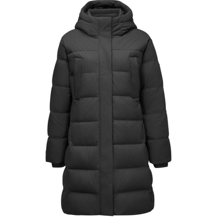 Skechers Outdoor Series Striped Hooded Comfortable Down Jacket Women outerwear Black L424W007-0018 S