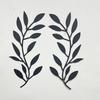 2Pcs/Set Leaf Wall Decor Symmetrical Easy To Hang Black Wrought Iron Scroll Sculpture Metal Olive Branch Tree Leaves Wall Art Above The Bed