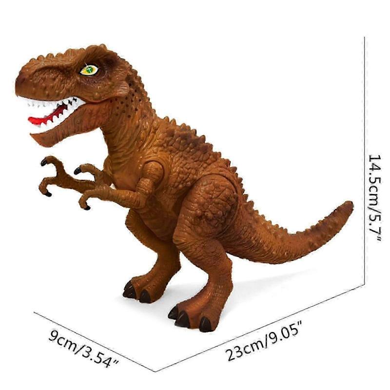 9 Mechanical Dinosaur Toy Model Electronic Gift for Smart Robot Tyrannosaurus with Luminous Eyes Children Toddler Gift Brown