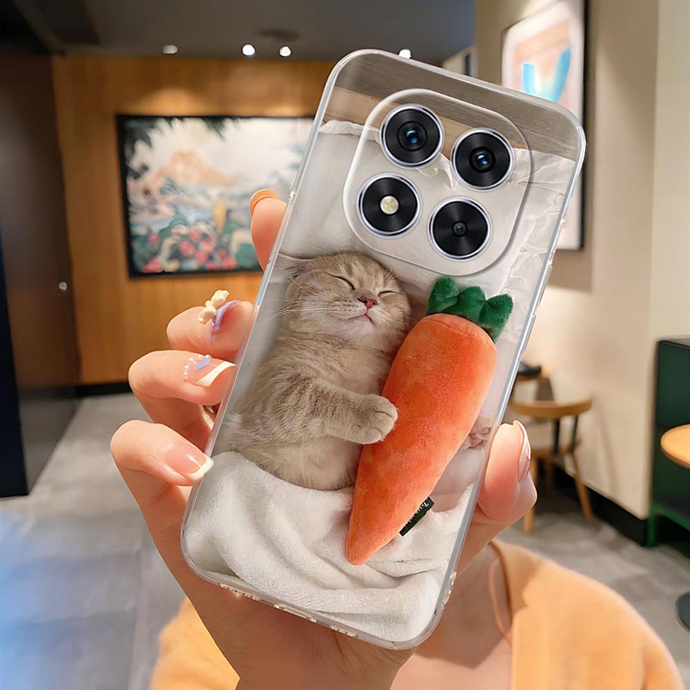 Case For Xiaomi Redmi Note 14 Pro 5G Soft Silicone Cute Cat Duck Phone Cases For Redmi Note14 Note 14 Pro Plus Back Cover Funda