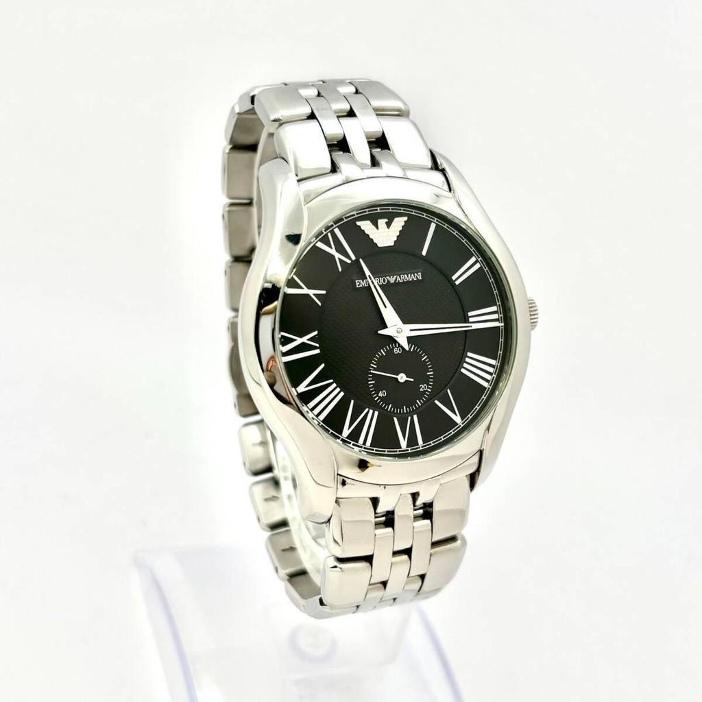 Used [Box Included/New Battery] EMPORIO ARMANI Men's Watch Small Seconds Roman Silver AR-1706 251408