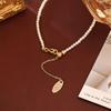 Chinese Fortune Gourd Pendant Pearl Necklace & Bracelet Set: High-End Elegant Collarbone Chain