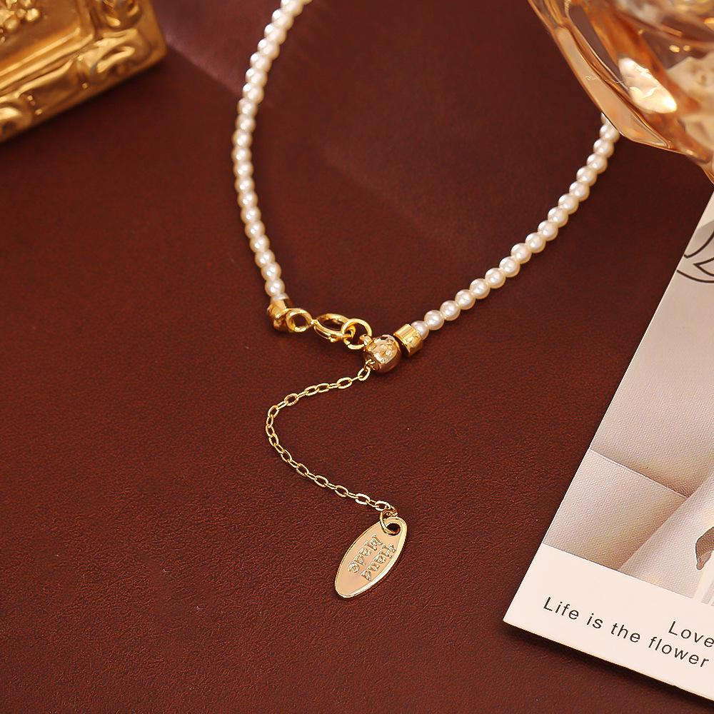Chinese Fortune Gourd Pendant Pearl Necklace & Bracelet Set: High-End Elegant Collarbone Chain