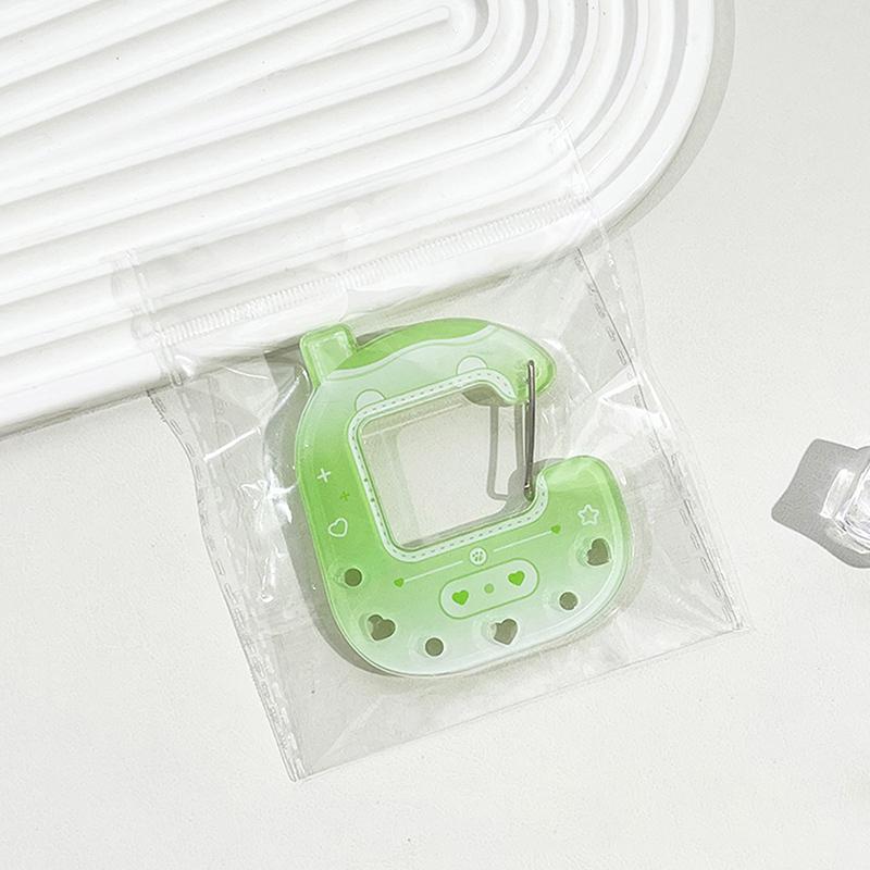 

Acrylic Hollow Phone Shape Trinkets Keychain Bag Charm Accessory Carabiner Backpack Pendant Handbook Decoration Gifts зелёный
