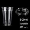Yunduo 500ml Disposable Plastic Cold Drink Cups with Direct Drink Lids