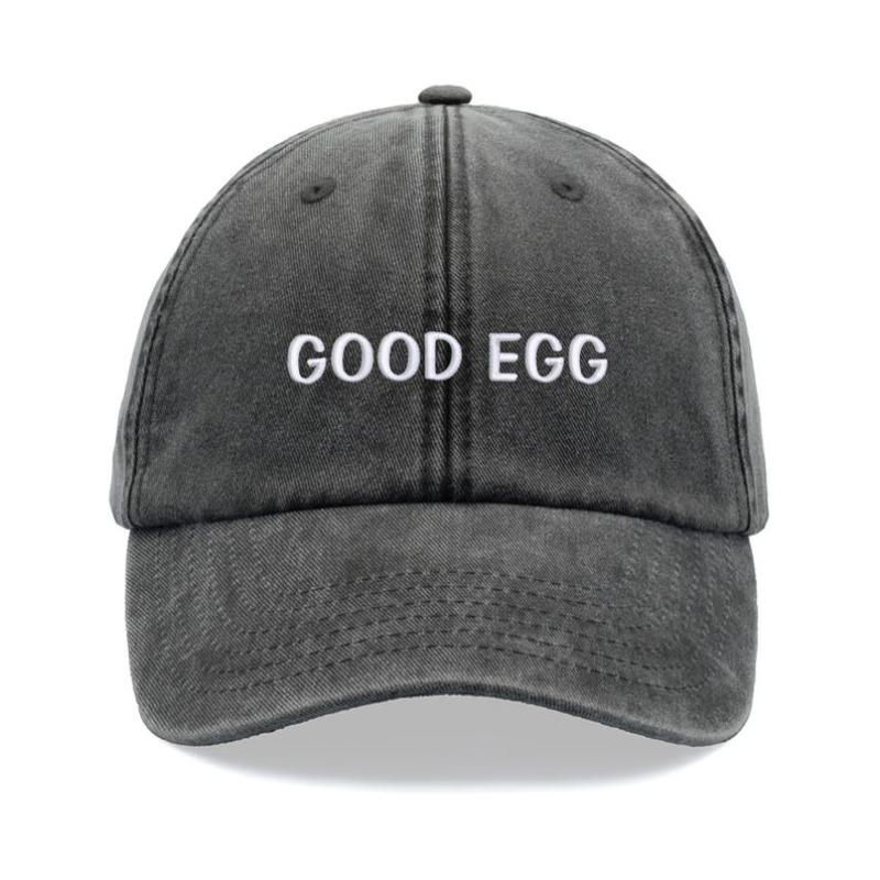 

1pc Good Egg Baseball Cap Vintage Washed Unisex Dad Hat,outdoor Leisure Funny Adjustable Funny Faded Sports for Daliy Trilve Adjustable чорний