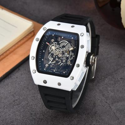 Men's Tonneau Quartz Sports Watch - Double-Sided Hollow Design