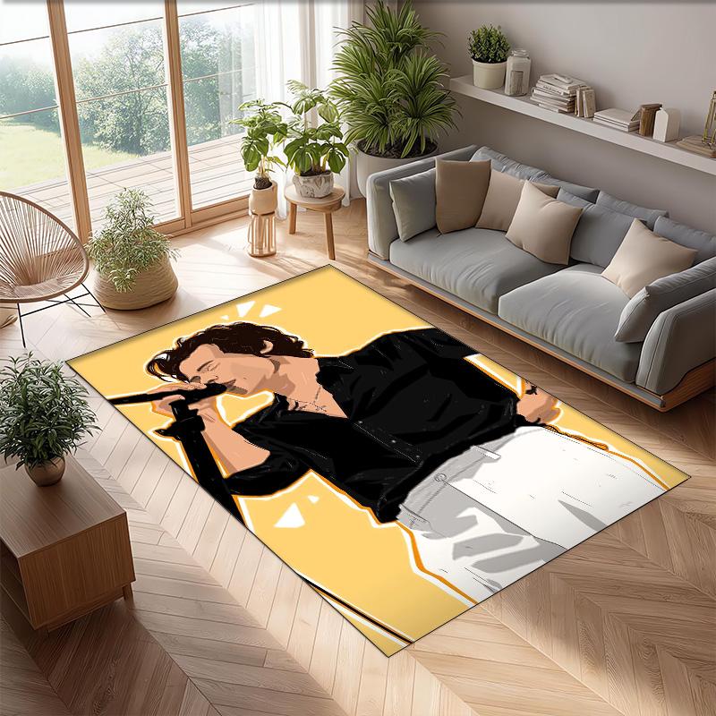 Soft Crystal Velvet Floor Rug,Harry Styles Anti Slip Decorative Carpet, Plush Area Mat For Indoor Home Decoration